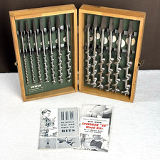 Brocas Irwin Auger vintage da década de 1950 13 peças. Conjunto (tamanho 4-16) com livro de instruções e estojo de madeira comprar usado  Enviando para Brazil
