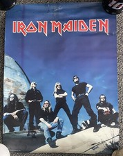 Usado, POSTER PROMOCIONAL IRON MAIDEN "ED HUNTER" 2 LADOS EUA Grupo em Avião Antigo 18x24” comprar usado  Enviando para Brazil
