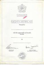 concorde flight certificate for sale concorde flight certificate for sale LONDON