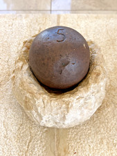 BOLA DE CANHÃO 300y++ LUXO ANTIGO ANTIGO 5,8kg 4,60 polegadas com suporte de pedra em forma comprar usado  Enviando para Brazil