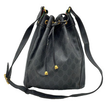 Autêntica bolsa de ombro Gucci GG Supreme Sherry Line PVC x couro preta NS060590 comprar usado  Enviando para Brazil