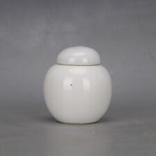 Pote de folhas de chá de porcelana branca esmalte chinês colecionável 3,7" comprar usado  Enviando para Brazil