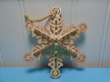 Wooden glittered snowflake for sale  Tucson