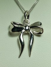 Silver bow pendant for sale  LONDON