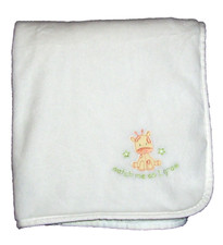 Cobertor de bebê Carters branco Watch Me As I Grow girafa cetim costas segurança Lovey, usado comprar usado  Enviando para Brazil