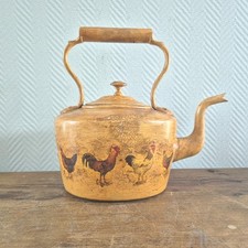 Chaleira vintage pintada à mão bule de café arte galo galinha galinha galinha, usado comprar usado  Enviando para Brazil