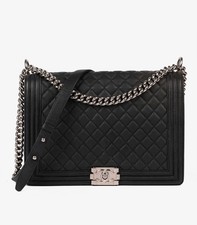 Usado, Bolsa Chanel preta acolchoada couro caviar grande Le Boy comprar usado Usado, Bolsa Chanel preta acolchoada couro caviar grande Le Boy comprar usado  Enviando para Brazil