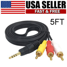 Cabo adaptador conversor cabo 3RCA macho para 3,5 mm macho áudio vídeo AV DV AUX 5 pés comprar usado  Enviando para Brazil