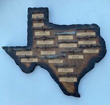 MAPA DE MADEIRA VINTAGE DO TEXAS PLACA DE ARAME FARPADO COM 16 FIOS ANTIGOS comprar usado  Enviando para Brazil