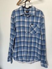 Lee Koszula męska Rozmiar M Niebieska kratka niebiesko Button-Up Bawełna Kratka , używany na sprzedaż  PL