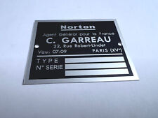 Plaque constructeur norton d'occasion  Vitré