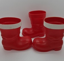 Usado, 3 Vintage RTC Ind. Recipientes de doces de plástico vermelho para botas de Papai Noel Chicago comprar usado Usado, 3 Vintage RTC Ind. Recipientes de doces de plástico vermelho para botas de Papai Noel Chicago comprar usado  Enviando para Brazil