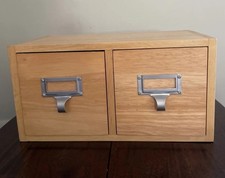 2 gavetas arquivo/armazenamento artesanato/pequenos itens tampo de mesa madeira clara 12,5”x7,25”x6,5” Muito bom estado comprar usado  Enviando para Brazil