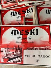 LOT  100 ETIQUETTES /MESKI /VIN DU MAROC/BATEAU /LABELS BOISSON ALCOOL OLD  WINE na sprzedaż  Wysyłka do Poland