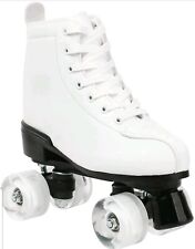 Patins Roller Clássico xudrez Alta De Couro Top De Linha Dupla Patins tamanho 9Men 10.5W, usado comprar usado  Enviando para Brazil