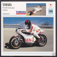 Yamaha 750cc OW 1985 31 Records Coluche Japón carreras motocicleta tarjeta de especificaciones fotográficas, usado segunda mano  Embacar hacia Argentina