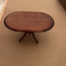 Mesa de jantar Concord miniatura para casa de bonecas tom de nogueira oval - 1:12 vintage, usado comprar usado  Enviando para Brazil