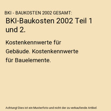 Bki baukosten 2002 gebraucht kaufen  Trebbin
