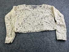 Usado, Blusa crop top vintage de "renda" dos anos 90. Bonkers Clothing Co. marfim/off white. Med. EUA comprar usado  Enviando para Brazil