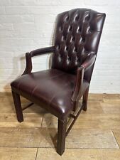 Leather chesterfield mahogany for sale  BOURNEMOUTH