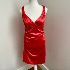 Vintage Y2K B. Mini vestido Smart Satin Ruched Babydoll Bodycon vermelho tamanho médio comprar usado  Enviando para Brazil