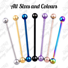 Piercing de andaime industrial bola barra de orelha barra aço cirúrgico cor 16g 14g  comprar usado  Enviando para Brazil