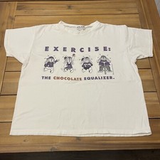 Camisa feminina vintage anos 90 equalizador de chocolate exercício treino desenho animado tamanho único comprar usado  Enviando para Brazil