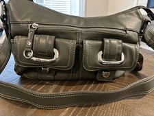 Bolsa de corpo Y2K Liz Claiborne LCNY verde oliva + forro floral guarda-chuva combinando, usado comprar usado  Enviando para Brazil