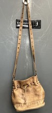Bolsa balde feminina marrom claro couro Bed Stu Malibu com cordão, usado comprar usado  Enviando para Brazil