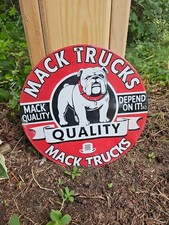 Usado, Placa de concessionária de metal porcelana pesada vintage Mack Diesel Trucks 1950  comprar usado  Enviando para Brazil