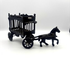 Carrinho gaiola vintage de ferro fundido desenhado por cavalos arte circo terrestre JM109 comprar usado  Enviando para Brazil