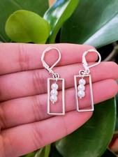Rectangular pearl earrings for sale  DERBY