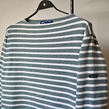 Camisa breton listrada de algodão pesado SAINT JAMES "OUESSON", feita na França, 4 comprar usado  Enviando para Brazil