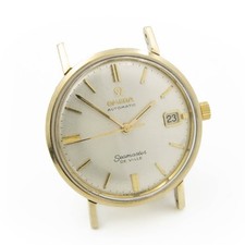 Relógio masculino Omega Seamaster DeVille ouro 14K mostrador prata 34mm #W174609-1 comprar usado  Enviando para Brazil