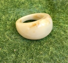 Anel de verão Lucite anel de plástico acrílico № 53 branco - creme - cor marfim, usado comprar usado  Enviando para Brazil