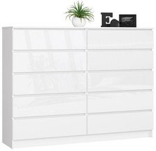 AKORD KOMODA K160 10SZ CLP PK BIAŁY POŁYSK na sprzedaż  PL