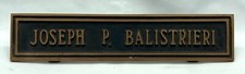 Joseph balistrieri nameplate for sale  Milwaukee