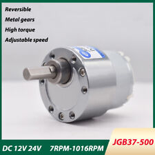 Usado, Micro engrenagem motor DC12V 24V redução engrenagem de metal reversível 7-1016RPM JGB37-500 comprar usado  Enviando para Brazil