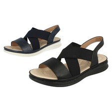 Usado, Sandálias anabela femininas elásticas com alça transversal Eaze Comfort biqueira aberta: F1R2107 comprar usado  Enviando para Brazil