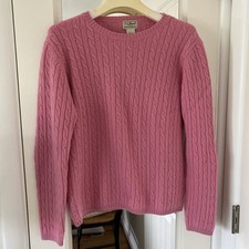 Suéter feminino L L Bean rosa malha de cabo lã de cordeiro/nylon médio, usado comprar usado  Enviando para Brazil