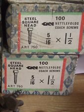 5/16 x 1 1/2 "- PARAFUSOS DE ÔNIBUS VINTAGE - DOBRA DE URTIGA DE ACIONAMENTO QUADRADO - CABEÇA QUADRADA  comprar usado  Enviando para Brazil