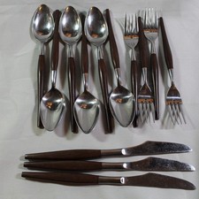 Talheres de aço inoxidável garfo vintage lote misto 13 cabo de madeira sintética 8" MCM sem marca comprar usado Talheres de aço inoxidável garfo vintage lote misto 13 cabo de madeira sintética 8" MCM sem marca comprar usado  Enviando para Brazil