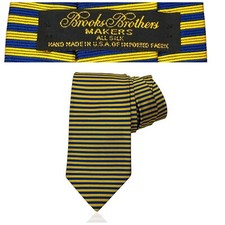 Usado, Gravata listrada de seda 100% importada BROOKS BROTHERS AZUL AMARELA 57” feita nos EUA comprar usado  Enviando para Brazil