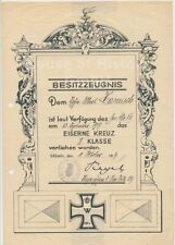 125375 besitzzeugnis eisernes gebraucht kaufen  Seevetal