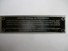 Typenschild jährliche wartung gebraucht kaufen  Deutschland