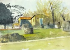 Acquarello Lucca Toscana Mura Urbane  Casa del Boia Sarti  cm. 35  x 25 comprar usado  Enviando para Brazil