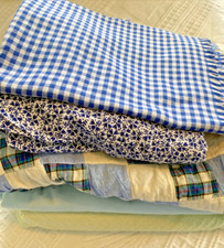 Lote de tecido vintage remanescentes de algodão AZUL VERDE COUNTRY costura quilting artesanato, usado comprar usado  Enviando para Brazil