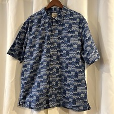 Camisa de acampamento Ll Bean XL azul estampa Chevron com bolso havaiana comprar usado  Enviando para Brazil