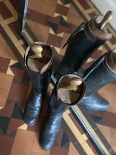 Vintage black leather for sale  KING'S LYNN