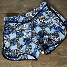 Bermuda de tabuleiro enferrujada vintage júnior tamanho 1 floral Y2K verde milenar azul praia comprar usado  Enviando para Brazil